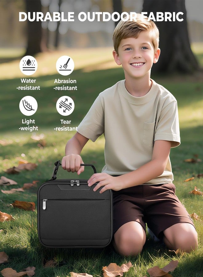 Tuwubi Kids Lunch Bag Insulated Lunch Box for Kids Small Lunch Bag for Boys/Girls Durable Lunchbox for School,Black 10-Can(5L) - Image 4